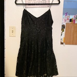 Cute Black flower detail homecoming mini dress